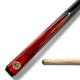 BAIZE MASTER CONQUEST 57 Inch 2 Piece Centre Joint Snooker Pool Cue with Matching Ash Shaft - 9.5mm Tip (Red)