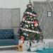 6 Ft Artificial Christmas Tree with a Vintage Red Ribbon
