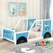 Nestfair Twin Size Classic Car-Shaped Platform Bed with Wheels