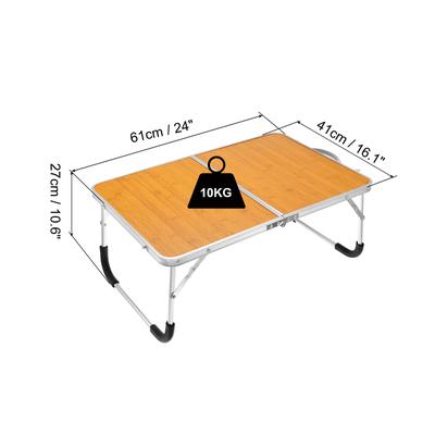 Foldable Laptop Table, Portable Lap Desk Picnic Bed Tables, Brown