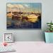 Breakwater Bay Boats on Glassy Harbor by Furtesen - Wrapped Canvas Painting Canvas, in Black/White/Yellow | 12 H x 16 W x 0.75 D in | Wayfair