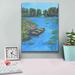 Red Barrel Studio® Boat Pond by Unknown JD - Wrapped Canvas Print Canvas, Solid Wood in Blue/Green | 16 H x 12 W x 0.75 D in | Wayfair