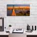 Latitude Run® Bay Bridge & Evening Commute by John Gavrilis - Wrapped Canvas Photograph Canvas in Blue/Gray/Orange | 12 H x 24 W x 0.75 D in | Wayfair