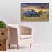 Gracie Oaks Old Chevy w/ Windmill by Lori Deiter - Wrapped Canvas Photograph Metal in Blue/Yellow | 26 H x 40 W x 1.5 D in | Wayfair