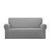 Eider & Ivory™ 2 Piece Box Cushion Sofa & Loveseat Slipcover Set Polyester in Gray | 96 H x 39 W in | Wayfair 43E82055241947FDA046431378E20EF8
