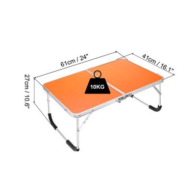 Foldable Laptop Table, Mini Picnic Bed Tray Reading Desks, Orange