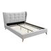 Eastern King Bed with Wingback Style Headboard , Light Gray