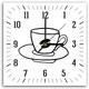Horloge Murale Silhouette Tasse de Café Design Moderne - 40 x 40 cm - Noir, blanc