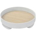 Simple Desktop Organizer Tray Round Wooden Key Bowl Snacks Container Holder for Household Porch Office New