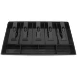 5 Grids Cash Collection Box Cashier Drawer Insert Tray for Market Bank Home (Black)