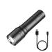 LED Flashlight USB Rechargeable Flashlights Bright Lightweight Flash Light 4 Modes Tactical Waterproof Handheld Flashlight for Camping Running Hiking and Emergencies (Black)