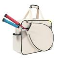 Tennis Racket Bag Sport Bag Professional Racket Holder Multifunctional Pickleball Racket Storage Tennis Handbag for Outdoor Sport Training White