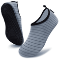 VIFUUR Water Sports Shoes Barefoot Quick-Dry Aqua Yoga Socks Slip-on for Men Women Grey