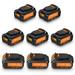 8Pack 20V Battery Replacement for Dewalt 20V Battery DCB203 DCB204 DCB205 DCB206 with 6.0Ah High Capacity and Smart 3-LED Indicator Fit for Dewalt 20V Battery Cordless DCD DCF DCG Tool (Orange)