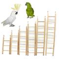 Limei 2Pcs Wooden Bird Ladder for Cage Bird Parrot Step Ladders Toys Cage Hanging Pet Cage Ladders Climbing Ladder for Parakeets Parrots Cockatoo Lovebirds 3 Steps 14.2inch