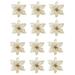 12 Pieces 5.9 Christmas Glitter Artificial Poinsettia Flowers Decorations - Xmas Tree Ornaments
