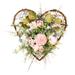 Heart-Shaped Spring Wreath Front Door Garland Artificial Wall Hanging Welcome Eucalyptus Wreath for Party Easter Yard Wedding Decoration