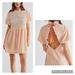 Free People Dresses | New Free People Crushed Velvet Gum Drop Mini Dress In Champagne Toast | Color: Cream/Pink | Size: S