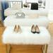 Xyer Exquisite Workmanship Doormat Wide Application Polyester Faux Fur Sheepskin Simple Area Rug for Home Grey 40*60cm