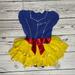 Disney Costumes | Disney Baby Princess Snow White Tutu One Piece Romper Costume Dress | Color: Red/Silver/White/Yellow | Size: 9 Months