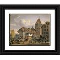 Konstantin Guise 14x12 Black Ornate Wood Framed Double Matted Museum Art Print Titled: The Schifflande in Basel (1840)