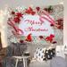 Merry Christmas Tapestry Hanging Polyester Candy Cane Print Wall Decal Themed Ornament for Room Bar New(200*150cm)