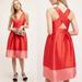 Anthropologie Dresses | Anthropologie Maeve Bright Red Full Skirt Fit N Flare Poof Sk Bodycon Midi Dress | Color: Pink/Red | Size: 6