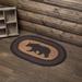 VHC Brands Wyatt Rustic Bear Accent Rug Tan Stenciled Jute Nature Print Oval Floor Decor 20 x30