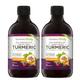 Bio-Fermented Turmeric with Bio Cultures and Papaya Enzymes - Fermented High Strength Liquid Turmeric Supplement with Black Pepper & Ginger Equivalent to 2 Turmeric Capsules - 2 Pack