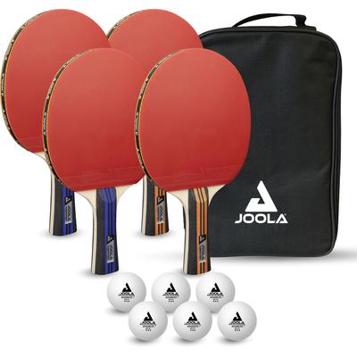 Joola Tischtennisschläger "TT-Set Family Advanced", (Set, mit Bällen-mit Schlägerhülle) schwarz, rot, blau, orange Weitere Sportarten