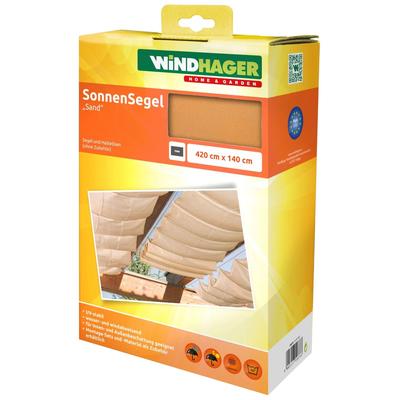 Sonnensegel WINDHAGER, beige (sand), B:420cm T:140cm, Polyester, Sonnensegel, für Seilspannmarkise, inklusive Laufhaken, 4,2x1,4 m Image