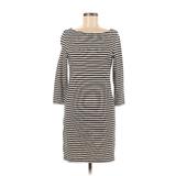 H&M Casual Dress - Sheath Boatneck 3/4 sleeves: Black Print Dresses - Women's Size Medium