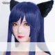 Ahri Gumiho Dark Blue Wig Game LOL Fox Star Panoramic Heat Degree Hair Cosplay Costume Wig + Ears