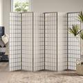 Mistana™ Alex Folding Room Divider Heavy Duty Rice Paper/Wood in Gray/White/Brown | 70 H x 102 W x 0.75 D in | Wayfair WRMG1860 41883494