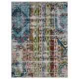 Machine Woven Heatset Polypropylene Area Rug Contemporary Multicolor M00057