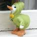 Biplut Duck Statue Animal Garden Statue Resin Umbrella Raincoat Duck Ornament Collectible Figurine Duck Figurine Garden Decor Statues Figurines Ornaments for Home House Office Table Decor - Green