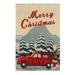 Yardwe Christmas Garden Flag Decorative Merry Christmas Double-sided Banner with Red Truck Christmas Tree Pattern Garden Yard La