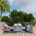 Abrihome Patio Wicker Classic Gas Fire Pit Sets for Garden in the Outdoor
