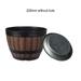 Resin Whiskey Barrel Flower Pot Round Planter Vintage Style Indoor Outdoor Garden Yard Patio With Tray 228mm