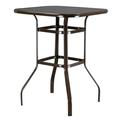 Kmowoo Wrought Iron Glass High Bar Table Patio Bar Table Brown