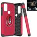 Phone Case for Motorola Moto G Play 2023 / G Power 2022 / G Pure / Vent Car Mount Phone Stand / Dual-Layered Case (Hybrid Red +3in1 Ring)