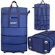MULTIONS Expandable Foldable Suitcase Luggage Carry On Lightweight Travel Bag Cabin Approved Trolley Bag with Wheels Suit Case Hand Luggage (Blue,31'')