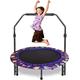 Siairo Mini Trampoline for Kids, 36Inch Baby Trampoline with Adjustable Handle, Toddler Trampoline with Safety Padded Cover, Little Kids Trampoline Purple for Indoor&Outdoor Jump Sport