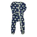 Pre-owned Kickee Pants Unisex Blue | Gray Stars 1-piece Non-footed Pajamas size: 12-18 Months