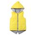 xingqing 1-7 Years Toddler Baby Girl 3D Dinosaur Thick Waistcoat Cute Cotton-Padded Zipper Hoodies Jacket Warm Winter Vest Yellow 3-4 Years