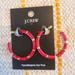 J. Crew Jewelry | J. Crew Beaded Hoop Earrings Island Electric Red One Size | Color: Red | Size: Os