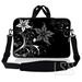 LSS 17-17.3 Laptop Sleeve Bag Compatible with Acer Dell HP Sony MacBook Carrying Case Pouch w/ Handle & Adjustable Strap Black and White Floral