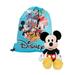 Disney Toys | Disney Mickey Mouse 11" Plush Doll Toy W/ Mickey & Friends 15" Cinch Sling Bag | Color: Black | Size: 11 Inches