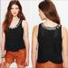 Free People Tops | Free People Aztec Louie Beaded Tank Split Back Sequins Black Size Medium | Color: Black/Silver | Size: M