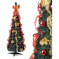 Best Artificial Battery Powered Pre-Lit & Pre-Decorated Pop-up Christmas Tree Xmas with Lights (Red/Gold)